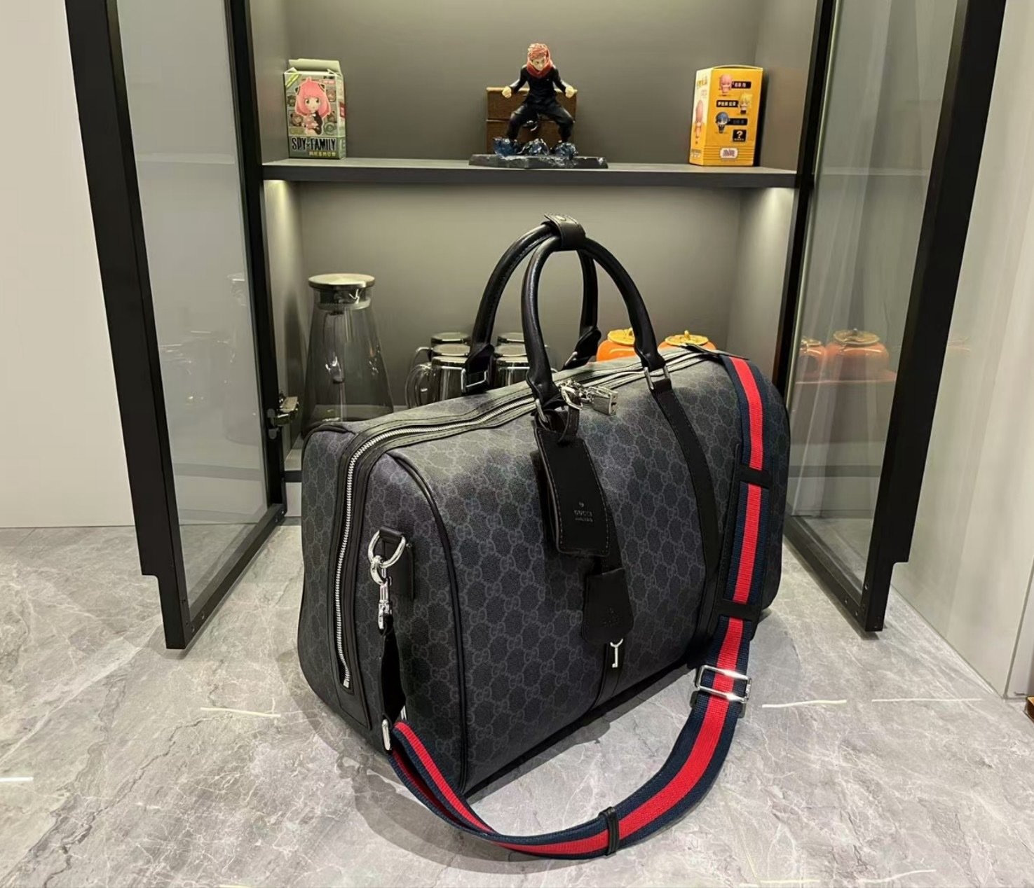 Gucci Canvas GG Supreme Black Travel Bag-9 792074