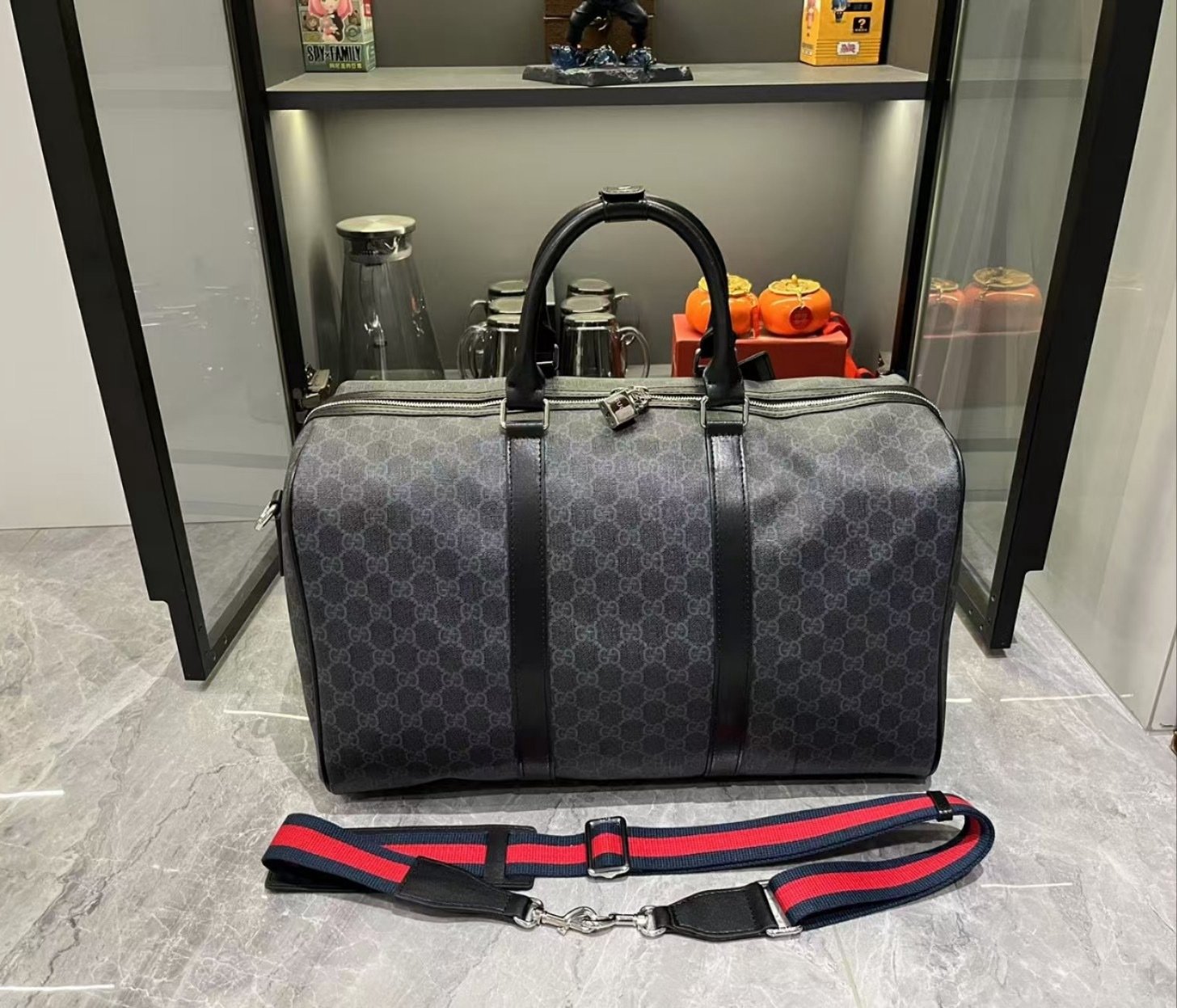 Gucci Canvas GG Supreme Black Travel Bag-9 792074