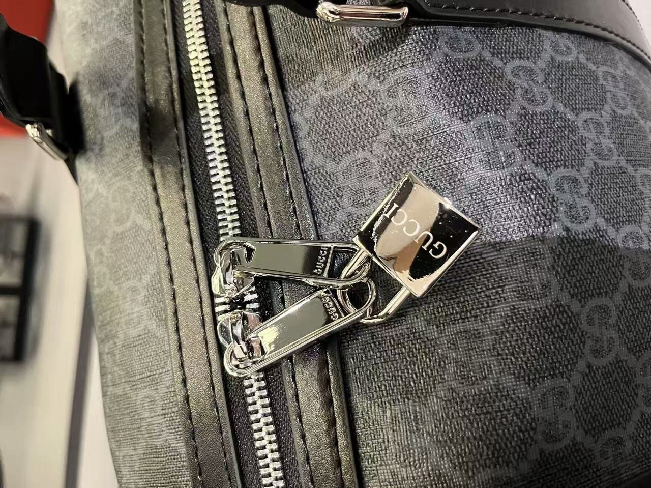 Gucci Canvas GG Supreme Black Travel Bag-9 792074