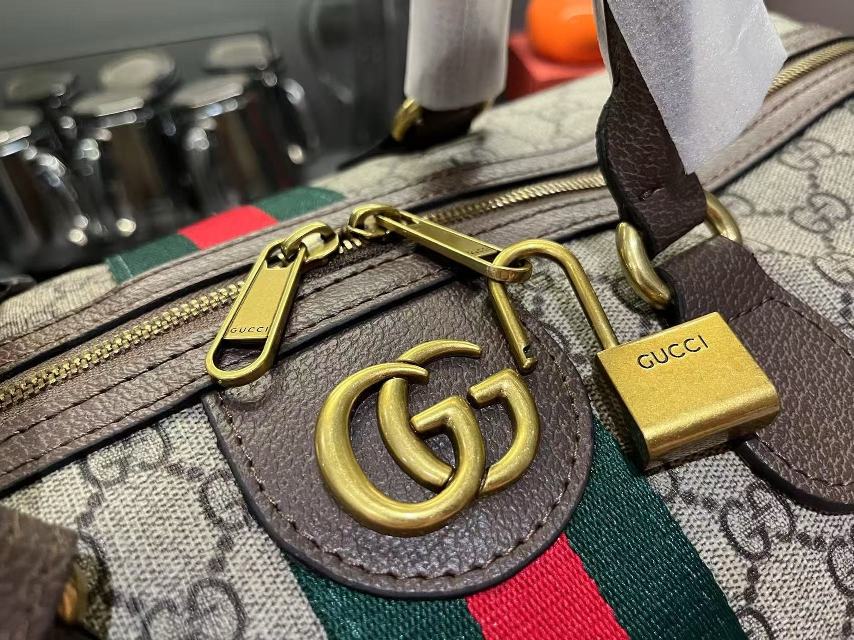 Gucci GG Savoy Green Travel Bag-7 834460