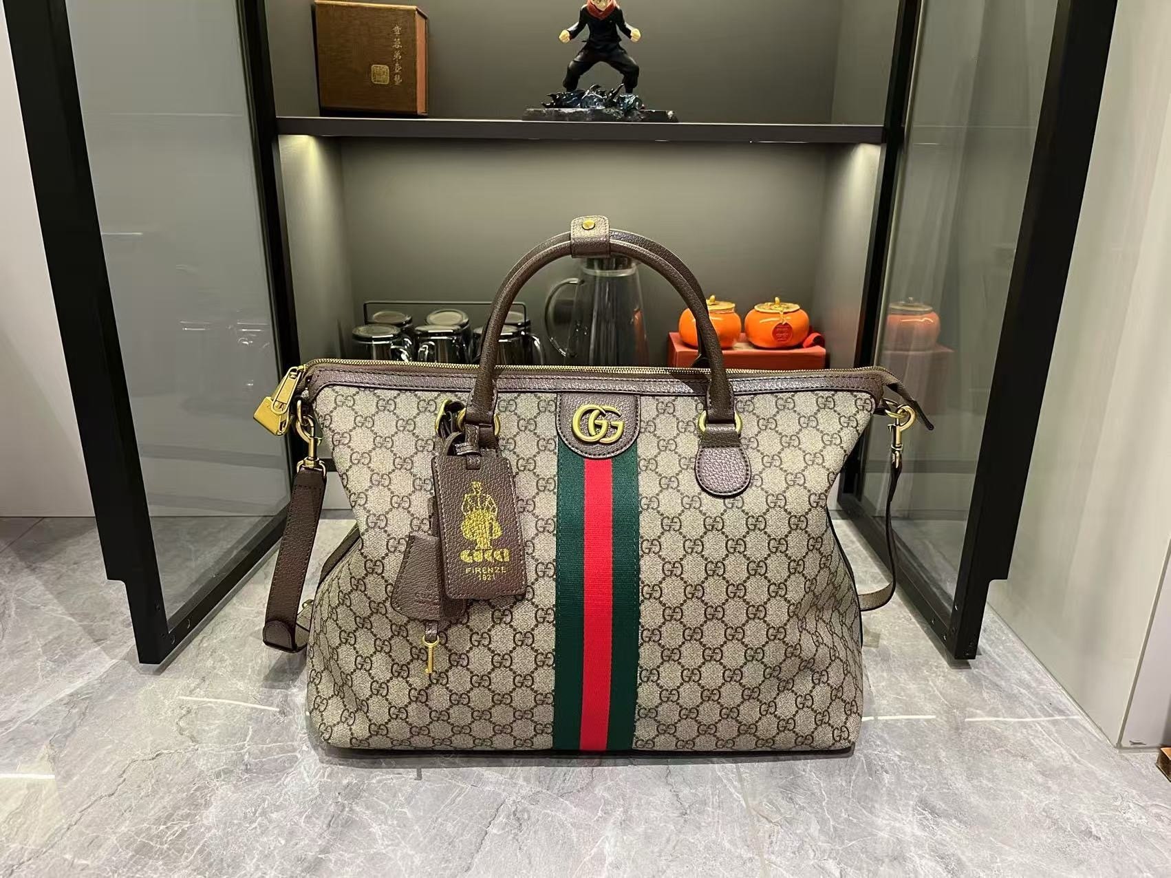 Gucci Canvas GG Ophidia x28x18cm Green New Season-3 834469