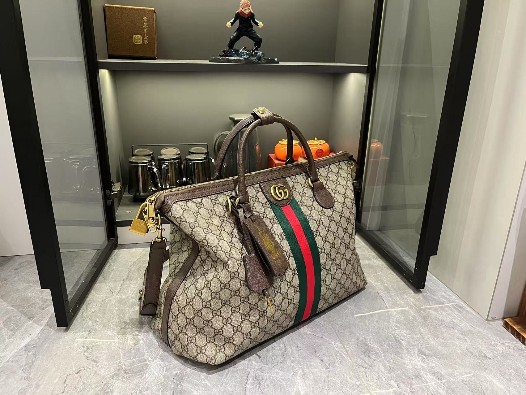 Gucci Canvas GG Ophidia x28x18cm Green New Season-3 834469