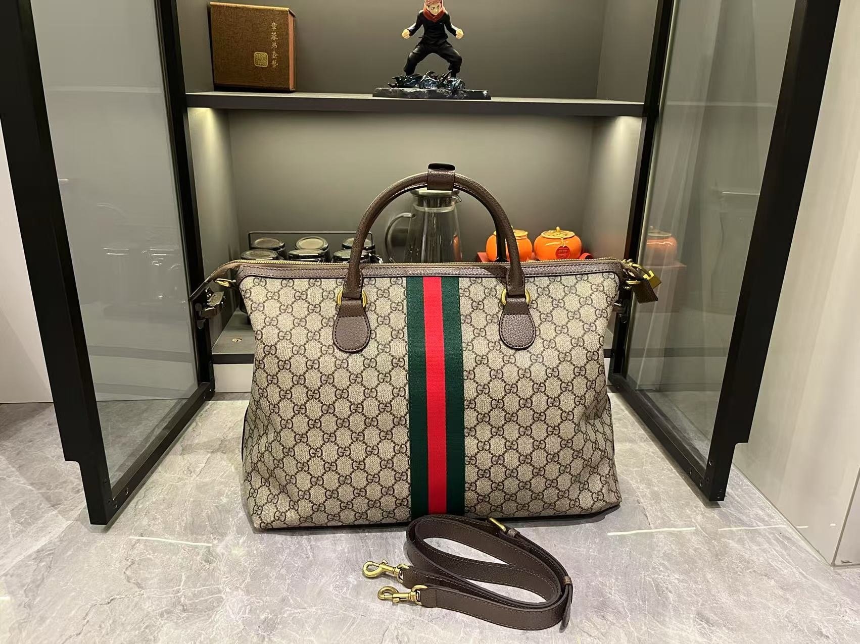 Gucci Canvas GG Ophidia x28x18cm Green New Season-3 834469