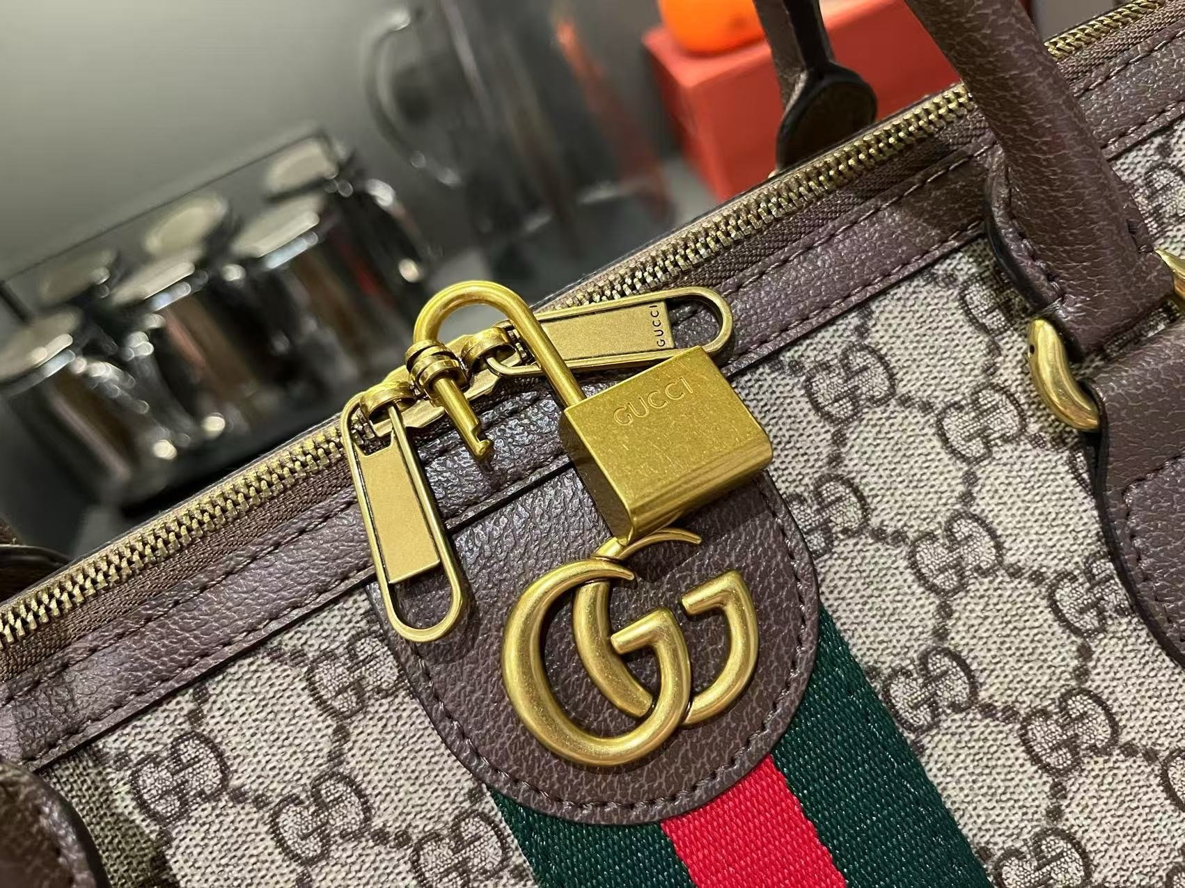 Gucci Canvas GG Ophidia x28x18cm Green New Season-3 834469