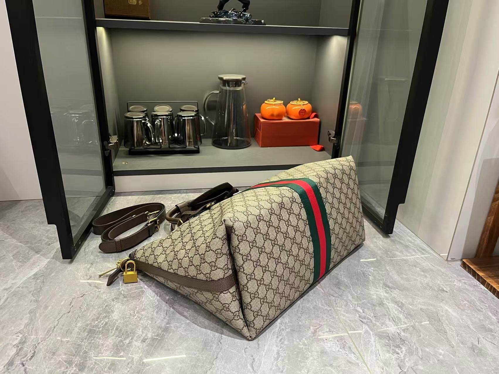 Gucci Canvas GG Ophidia x28x18cm Green New Season-3 834469