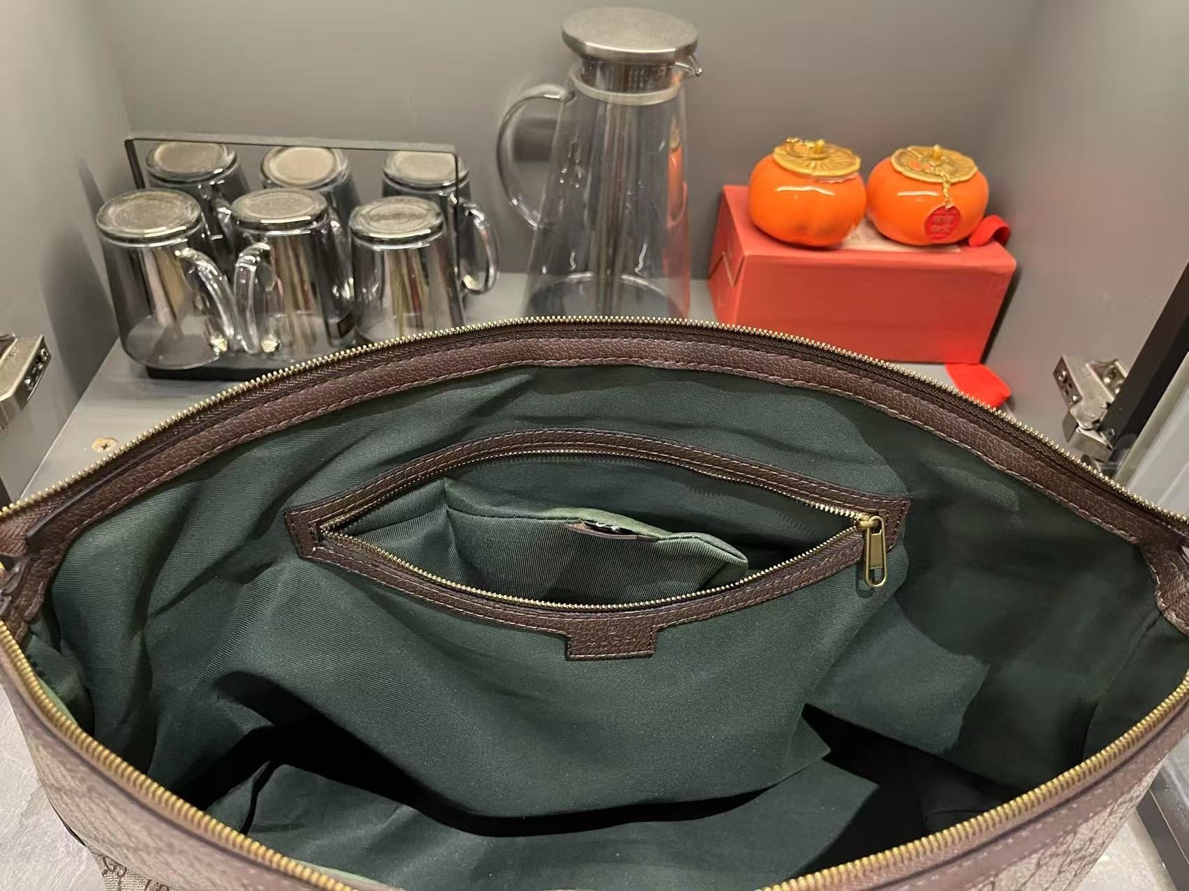 Gucci Canvas GG Ophidia x28x18cm Green New Season-3 834469