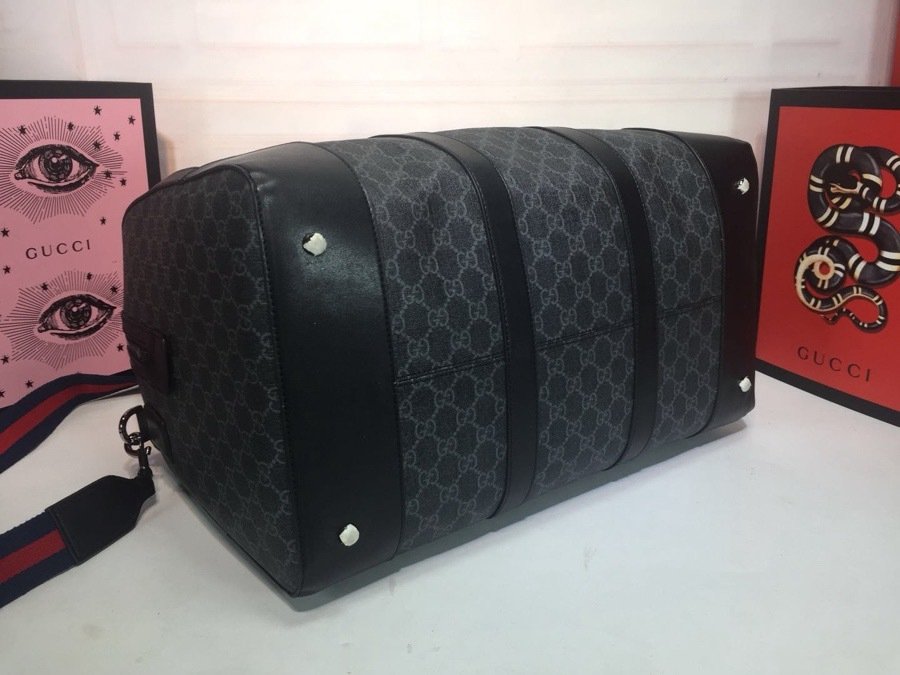 Gucci Canvas x27x24cm GG Supreme Black Compact Travel Edition-1 001350
