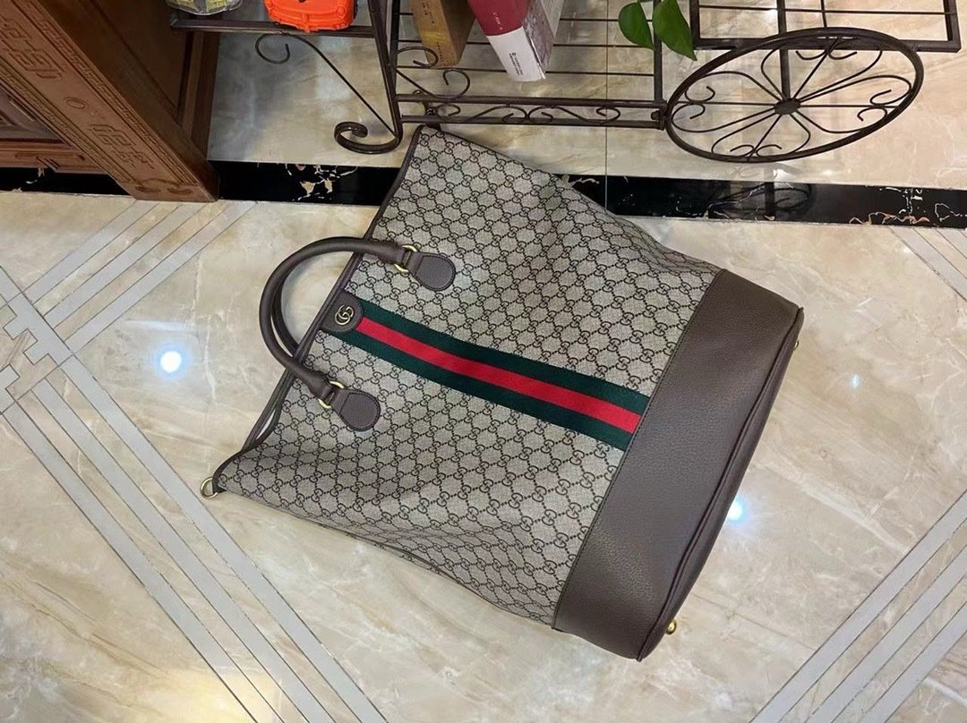 Gucci Canvas Savoy GG Supreme Brown Travel Bag-4 760227