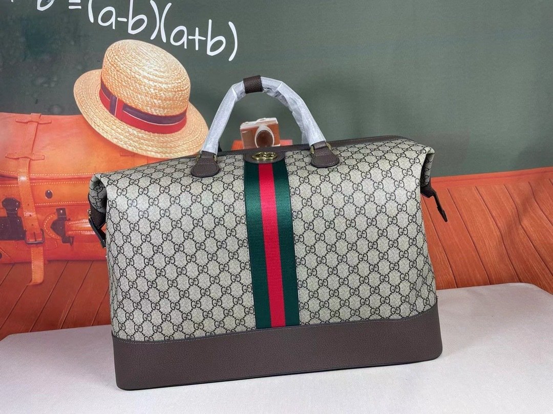 Gucci Canvas Savoy GG Supreme Brown Travel Bag-3 760228