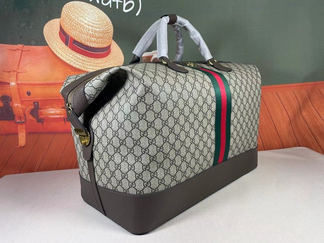 Gucci Canvas Savoy GG Supreme Brown Travel Bag-3 760228