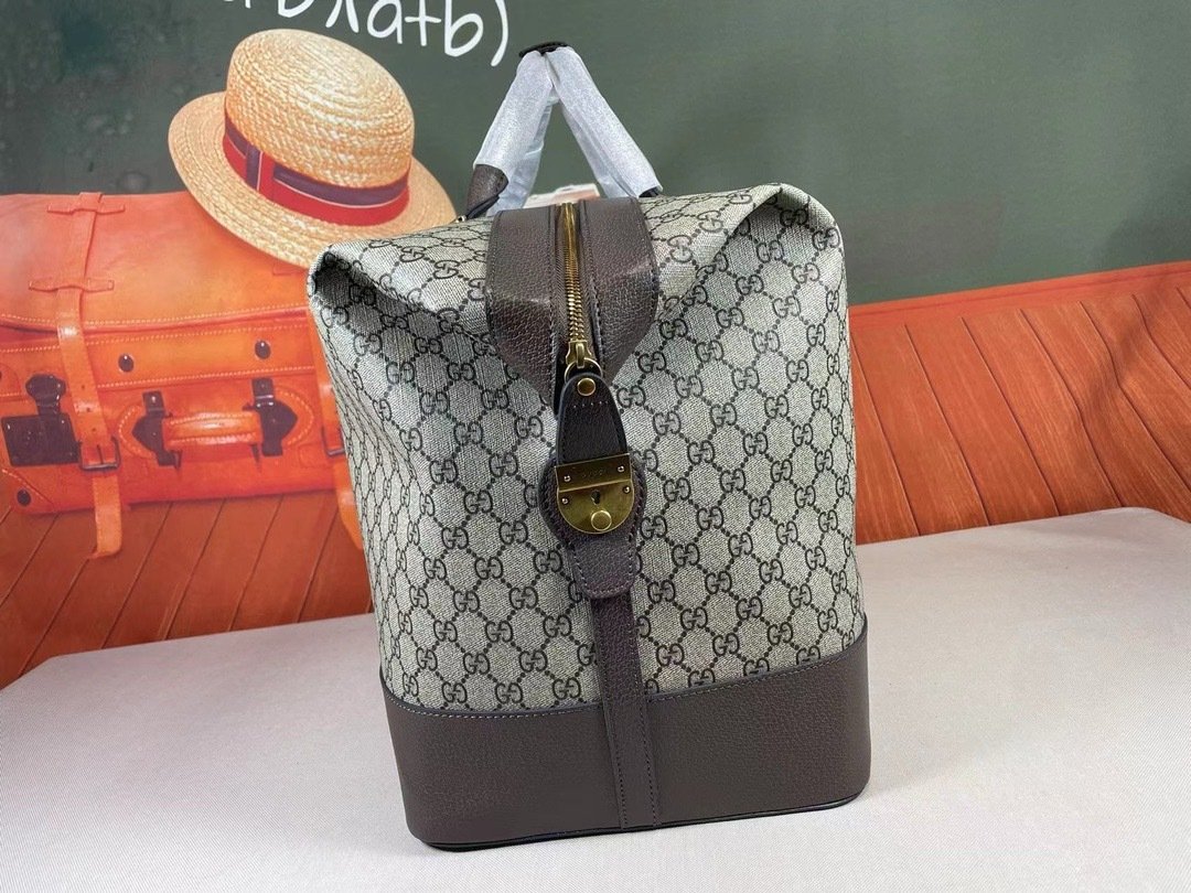Gucci Canvas Savoy GG Supreme Brown Travel Bag-3 760228
