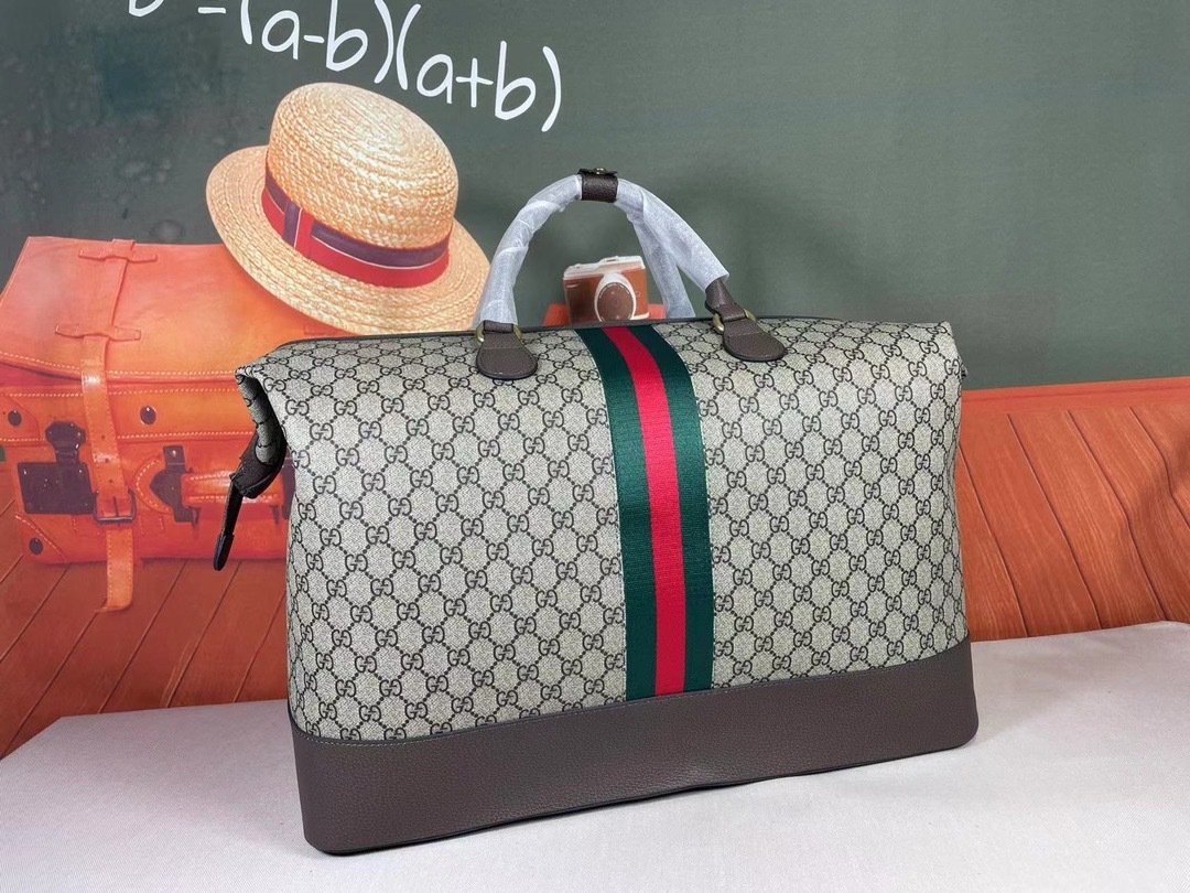 Gucci Canvas Savoy GG Supreme Brown Travel Bag-3 760228