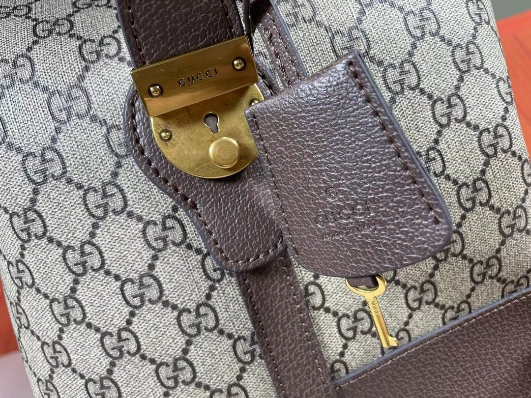 Gucci Canvas Savoy GG Supreme Brown Travel Bag-3 760228