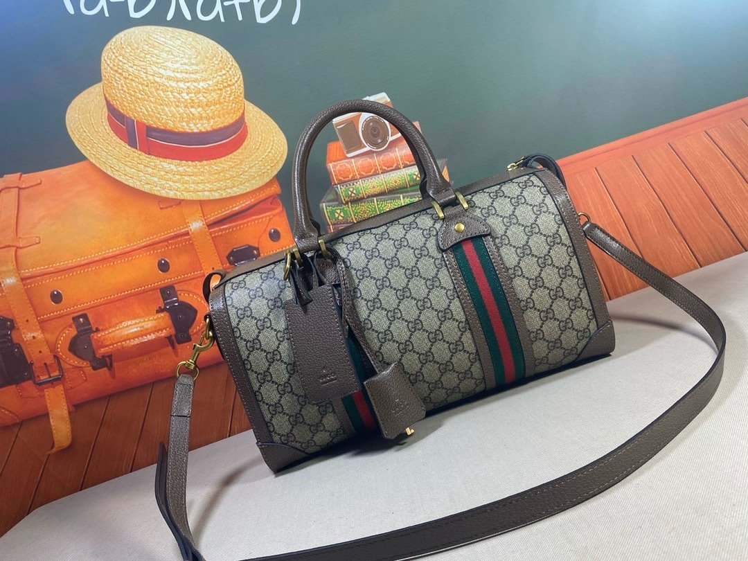 Gucci Vintage meo vintage pvc Mini Brown Travel Bag-2 645017