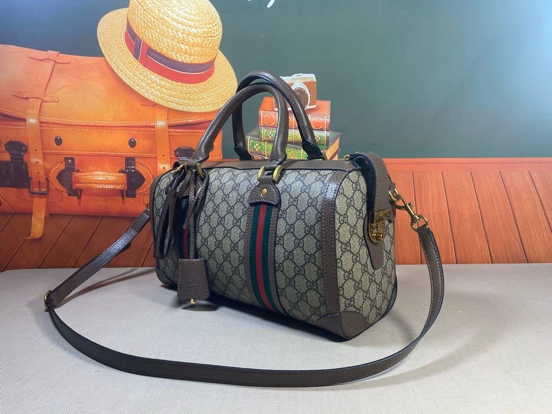 Gucci Vintage meo vintage pvc Mini Brown Travel Bag-2 645017