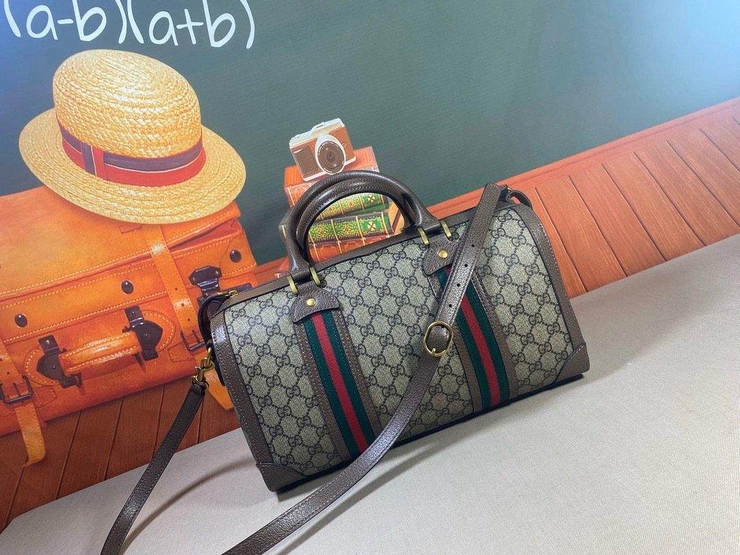 Gucci Vintage meo vintage pvc Mini Brown Travel Bag-2 645017