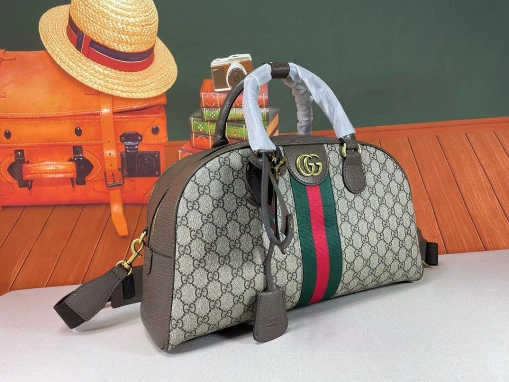 Gucci Canvas Savoy GG Supreme Medium Brown MediumBowling Bag 723309