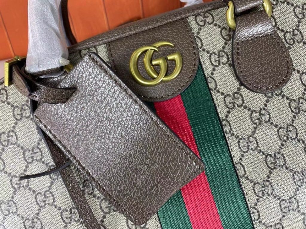 Gucci Canvas Savoy GG Supreme Medium Brown MediumBowling Bag 723309