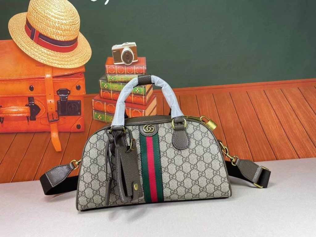 Gucci Canvas GG Ophidia Supreme Medium Brown MediumGGTop Handle Bag 724575