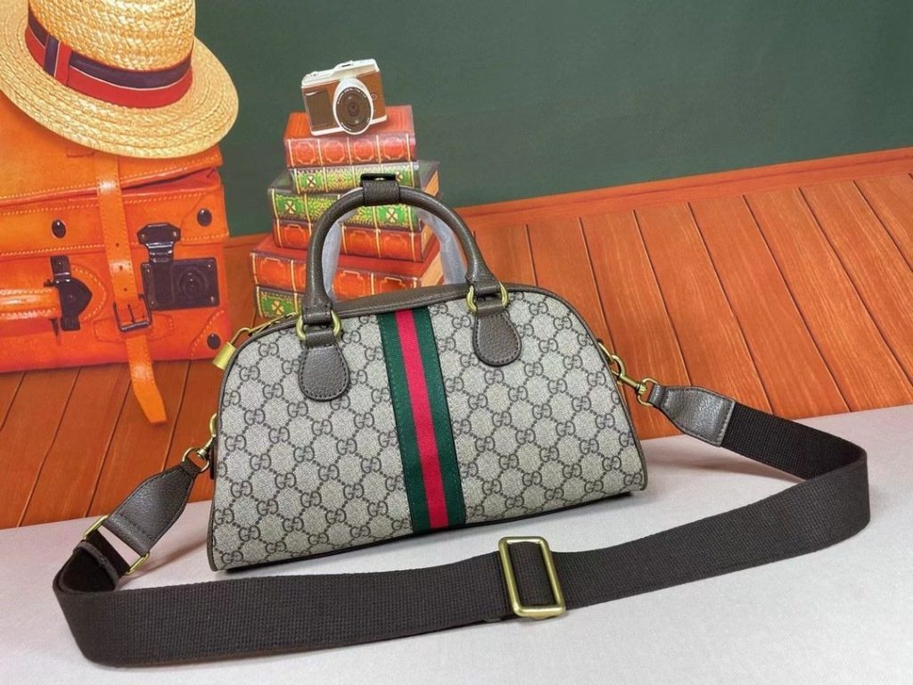 Gucci Canvas GG Ophidia Supreme Medium Brown MediumGGTop Handle Bag 724575