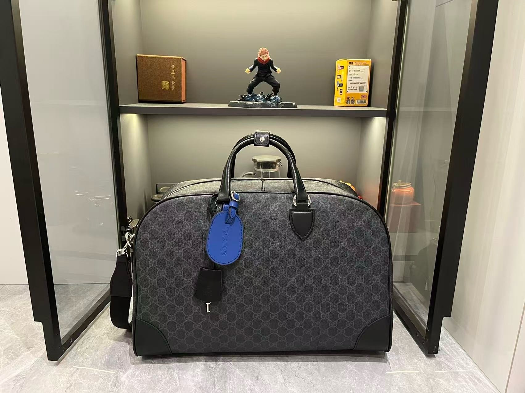 Gucci Canvas GG Emblem Brown Travel Bag-1 821148