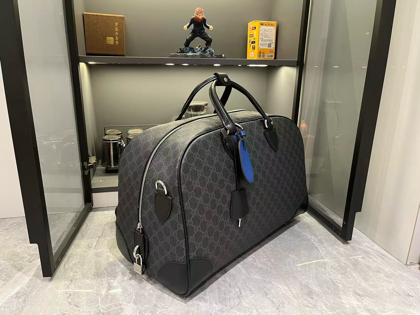 Gucci Canvas GG Emblem Brown Travel Bag-1 821148