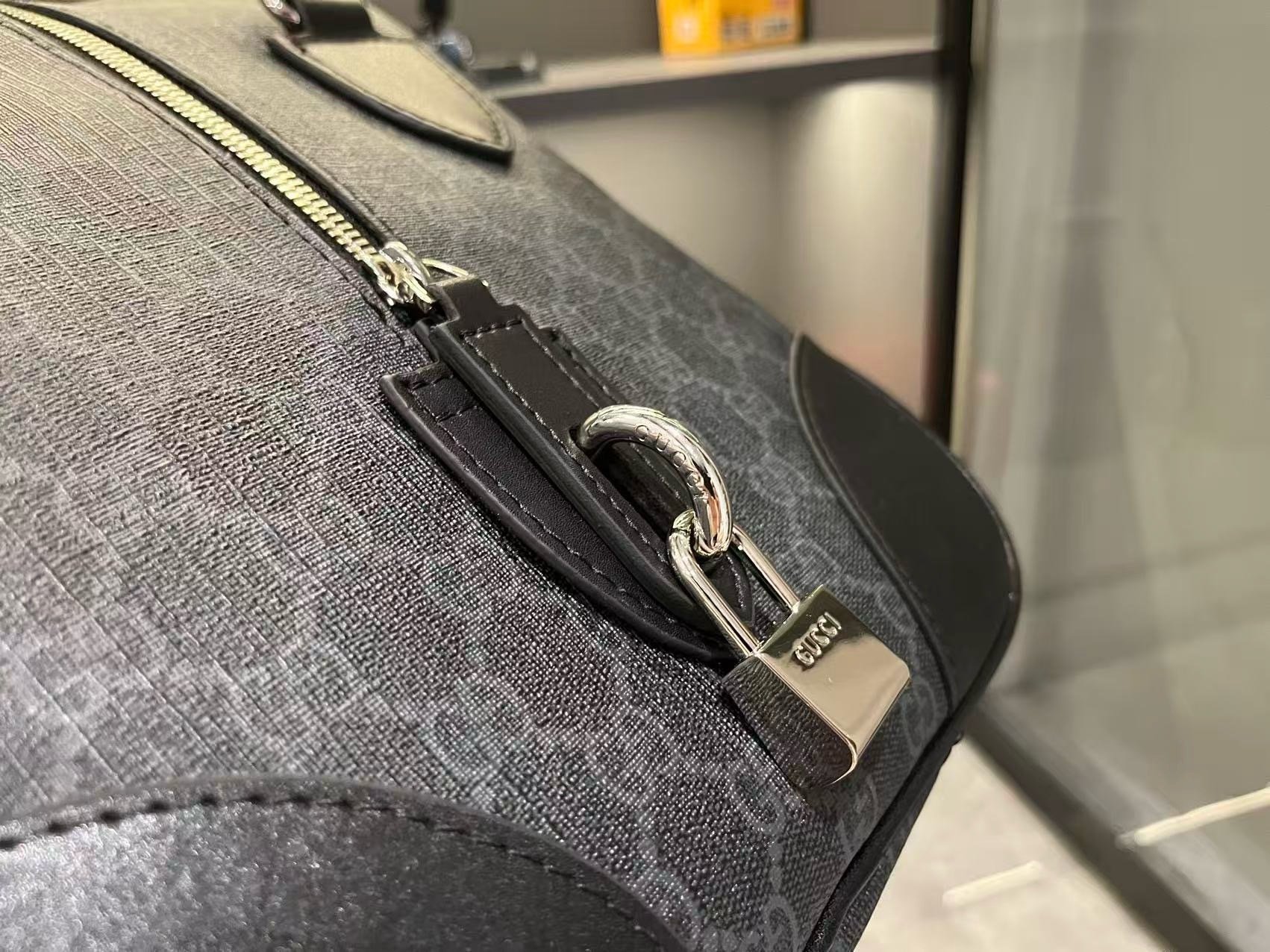 Gucci Canvas GG Emblem Brown Travel Bag-1 821148
