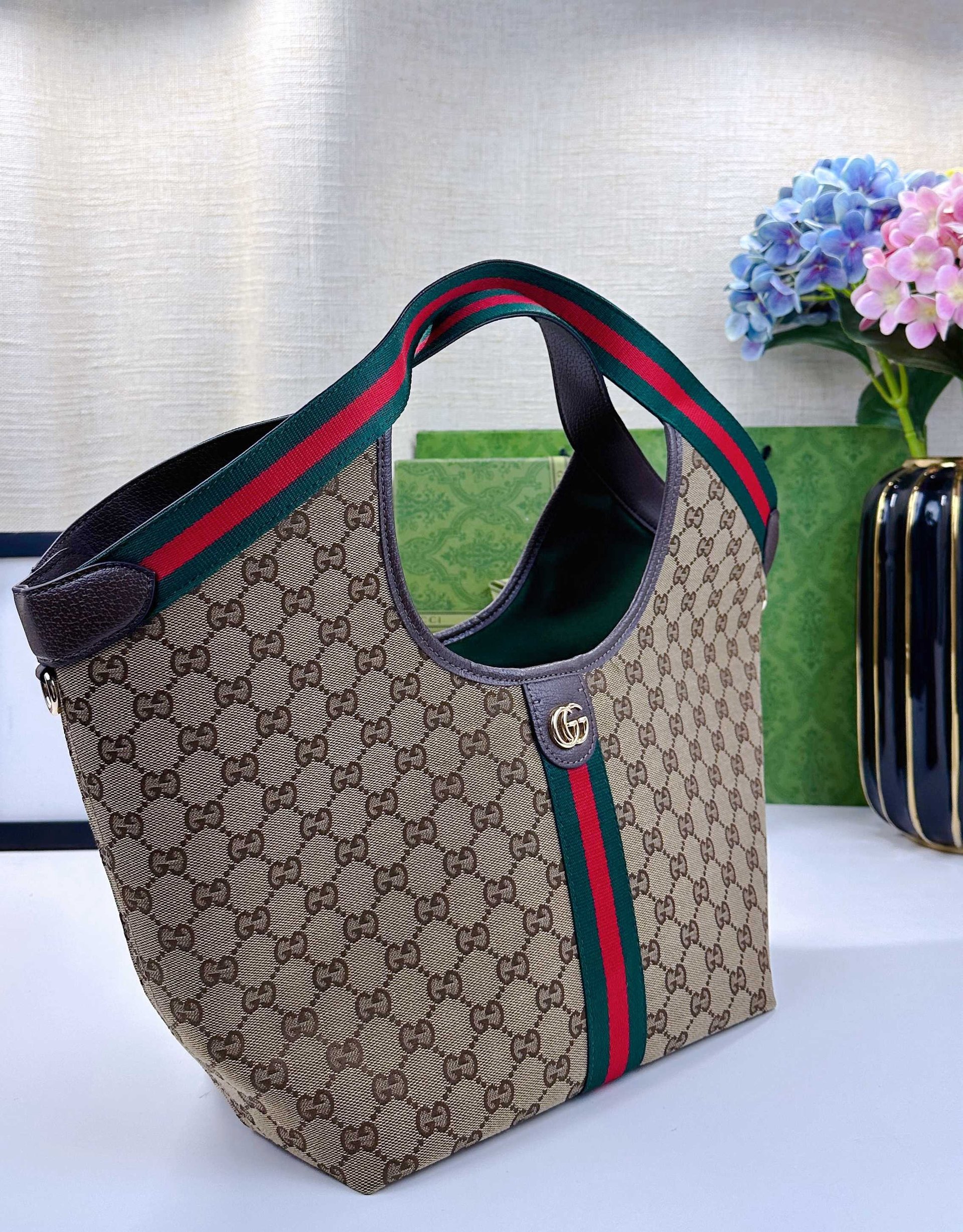 Gucci Canvas Giglio GG Green New Arrival-8 860845