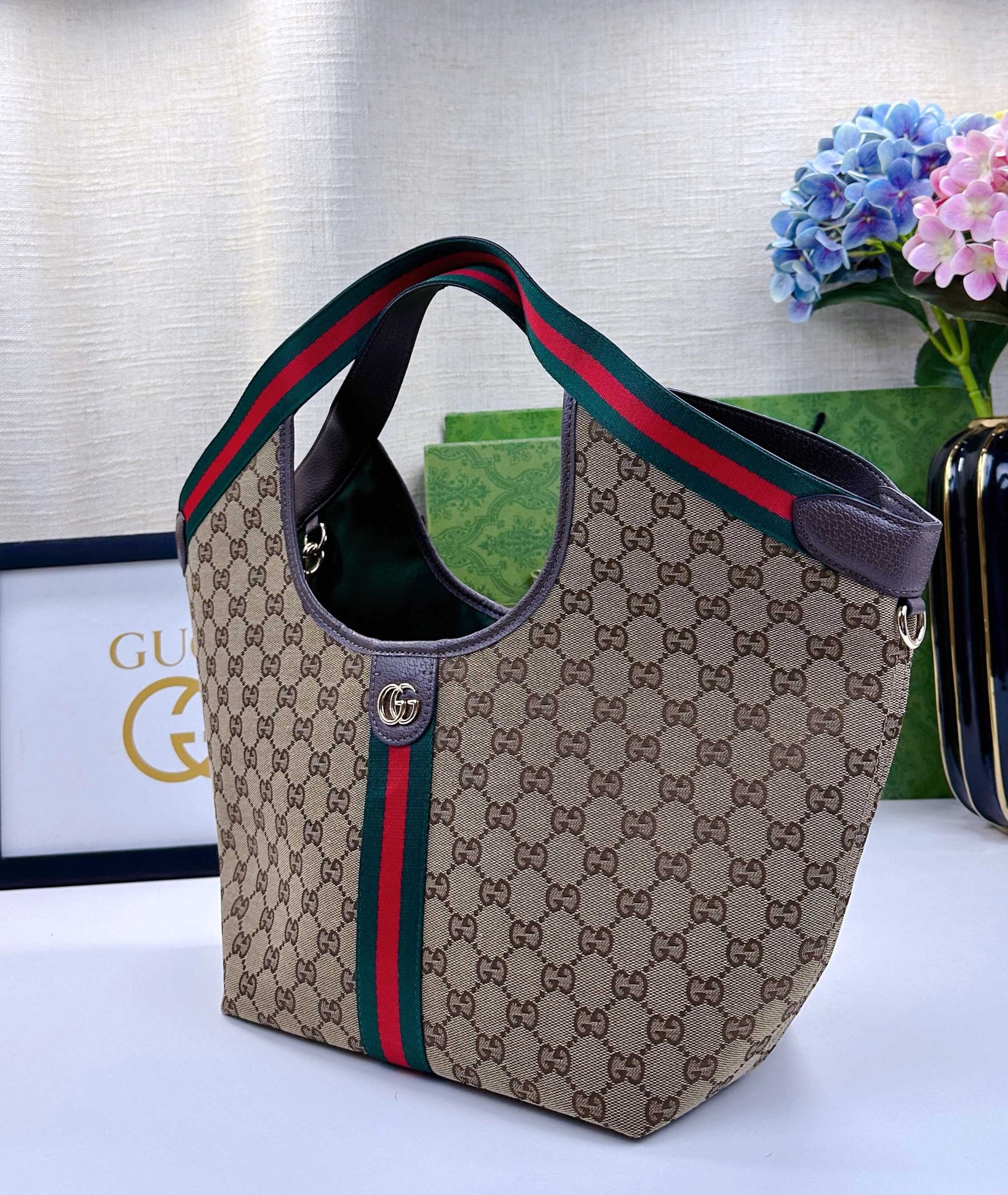 Gucci Canvas Giglio GG Green New Arrival-8 860845