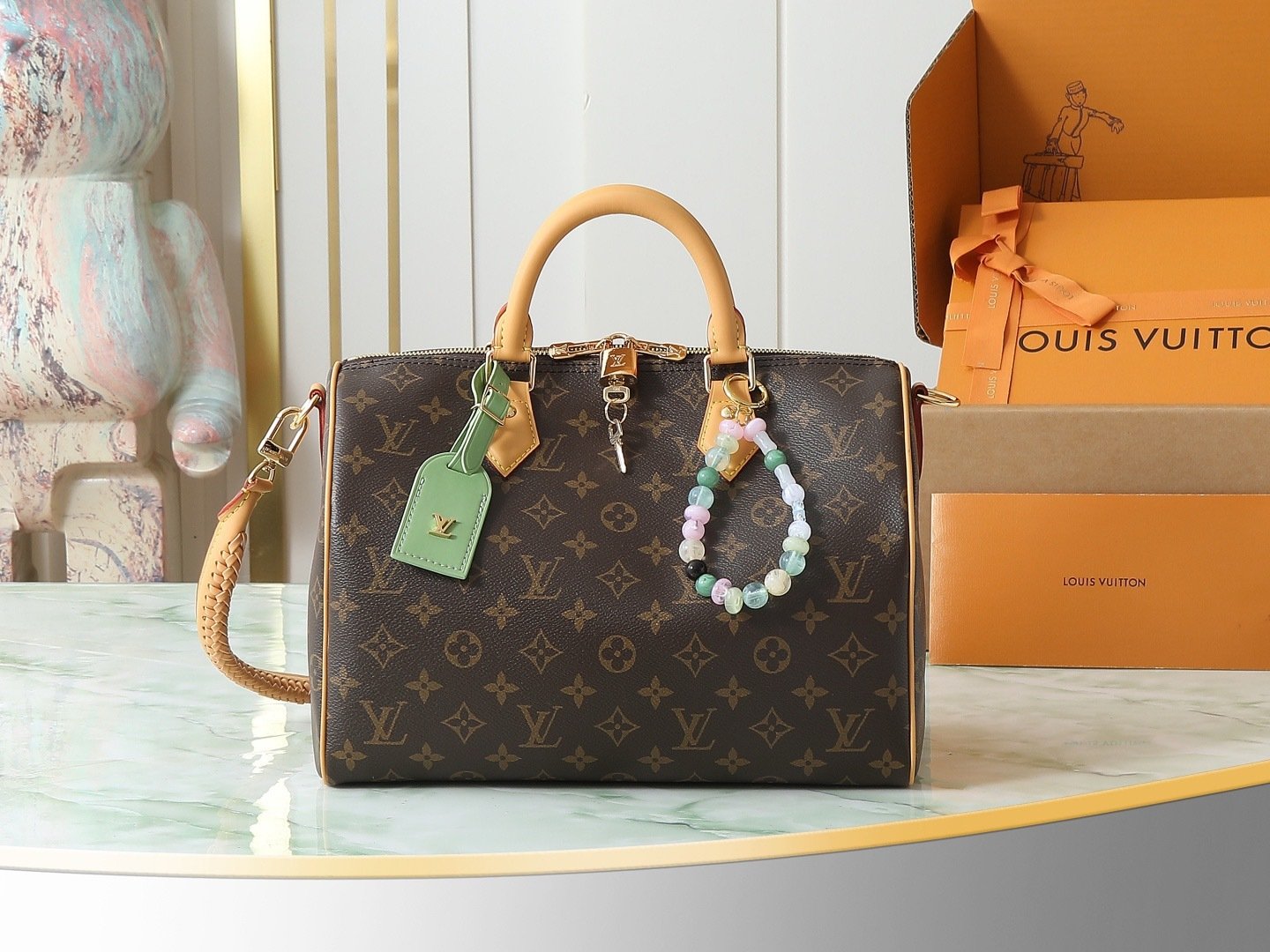 Louis Vuitton Canvas M15107 speedy SPEEDY Green Top Handle Bag 001850