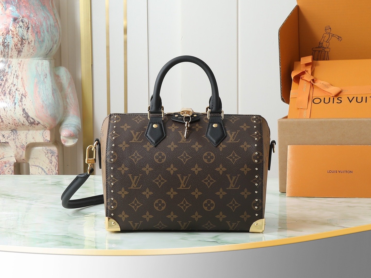 Louis Vuitton Canvas M26181 Trunk Speedy Top Handle Bag 001790