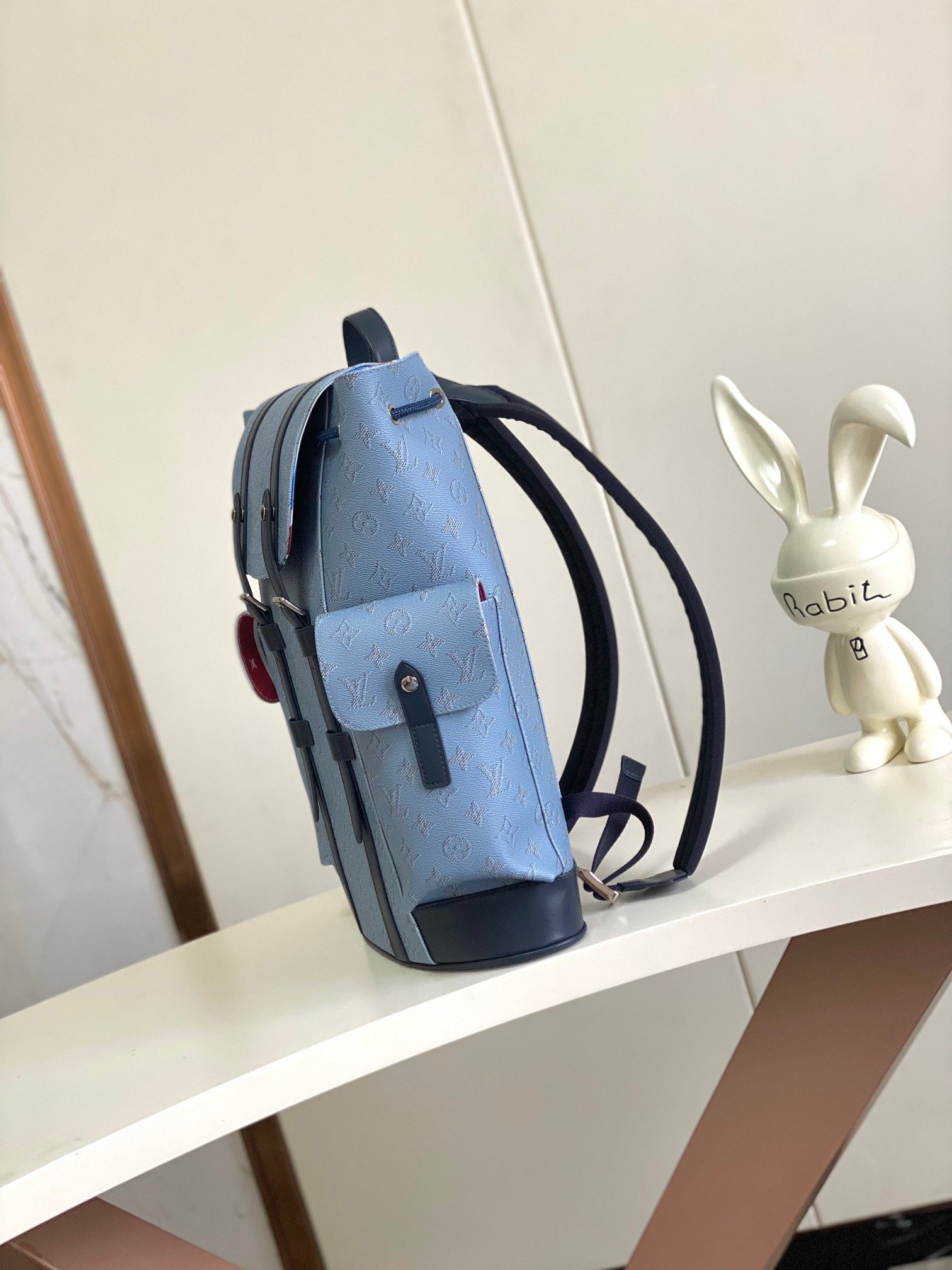 Louis Vuitton Canvas M14676 Christopher Monogram Medium Blue Bag 001850