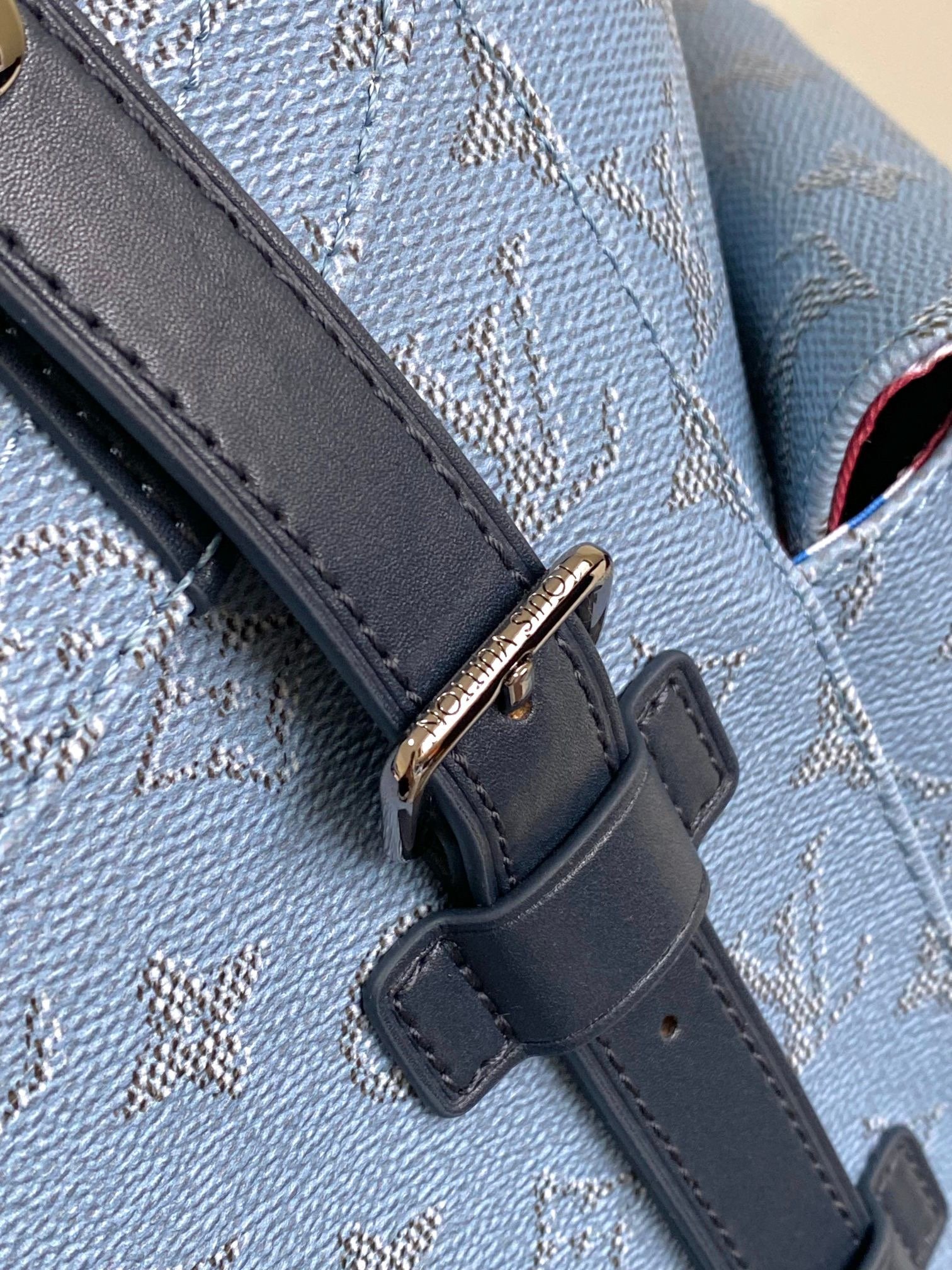 Louis Vuitton Canvas M14676 Christopher Monogram Medium Blue Bag 001850