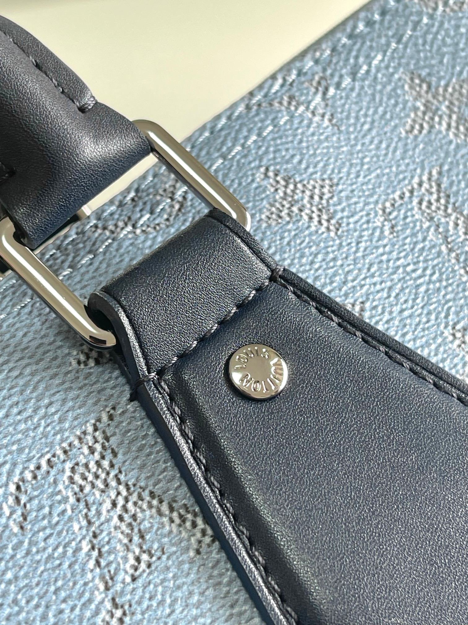 Louis Vuitton Canvas M14837 Keepall Bandouliere Blue Travel Bag 001850