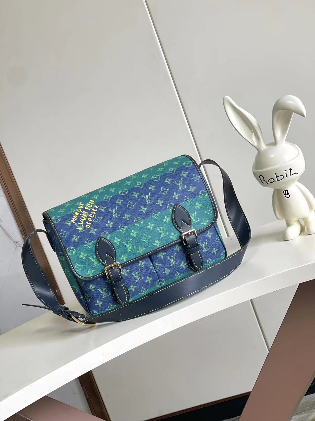Louis Vuitton Canvas SATCHEL m15187 Satchel Green Messenger Bag 001710