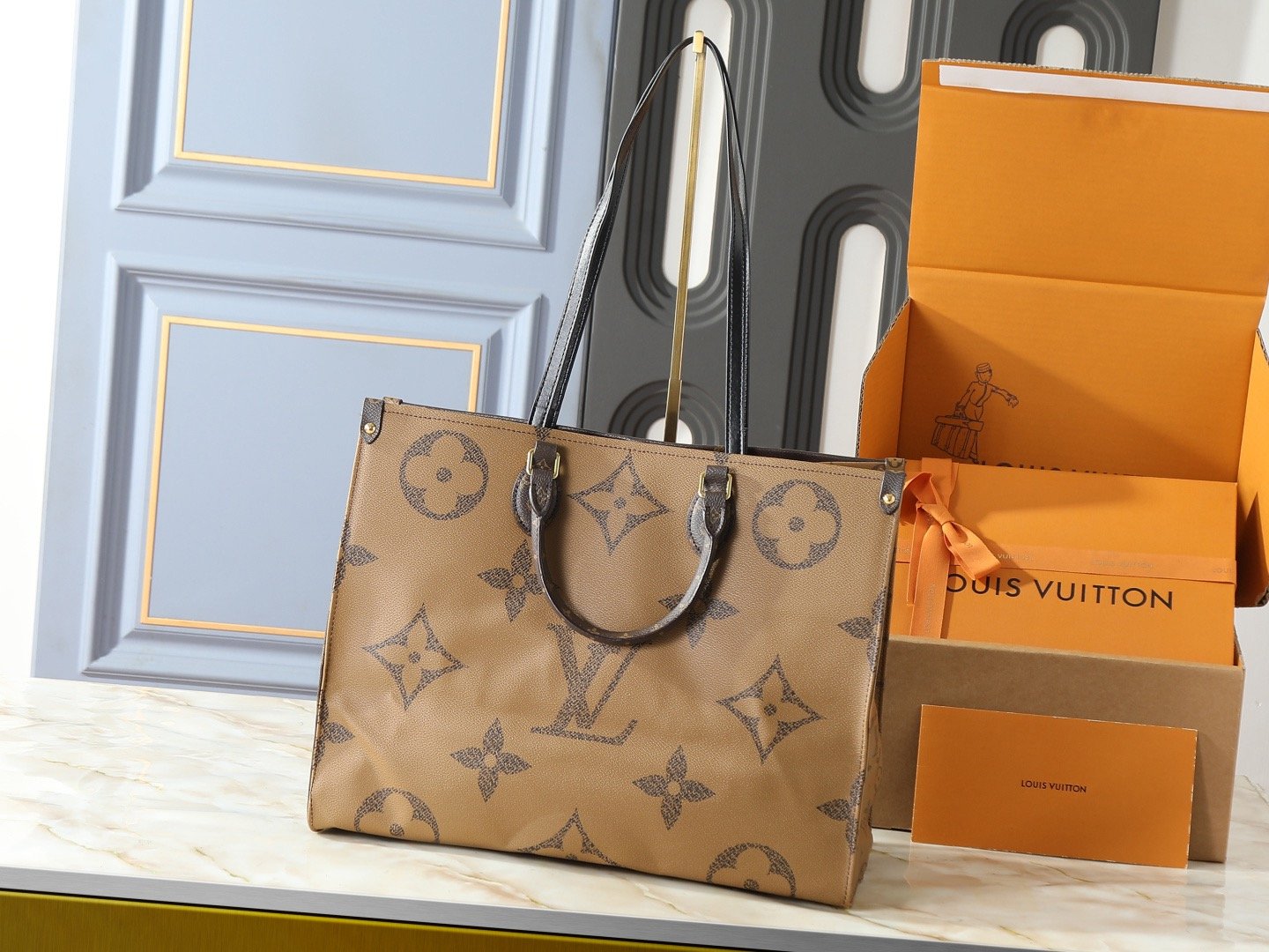 Louis Vuitton Canvas M45320 M45321 M45039 Large Top Handle Bag 001260