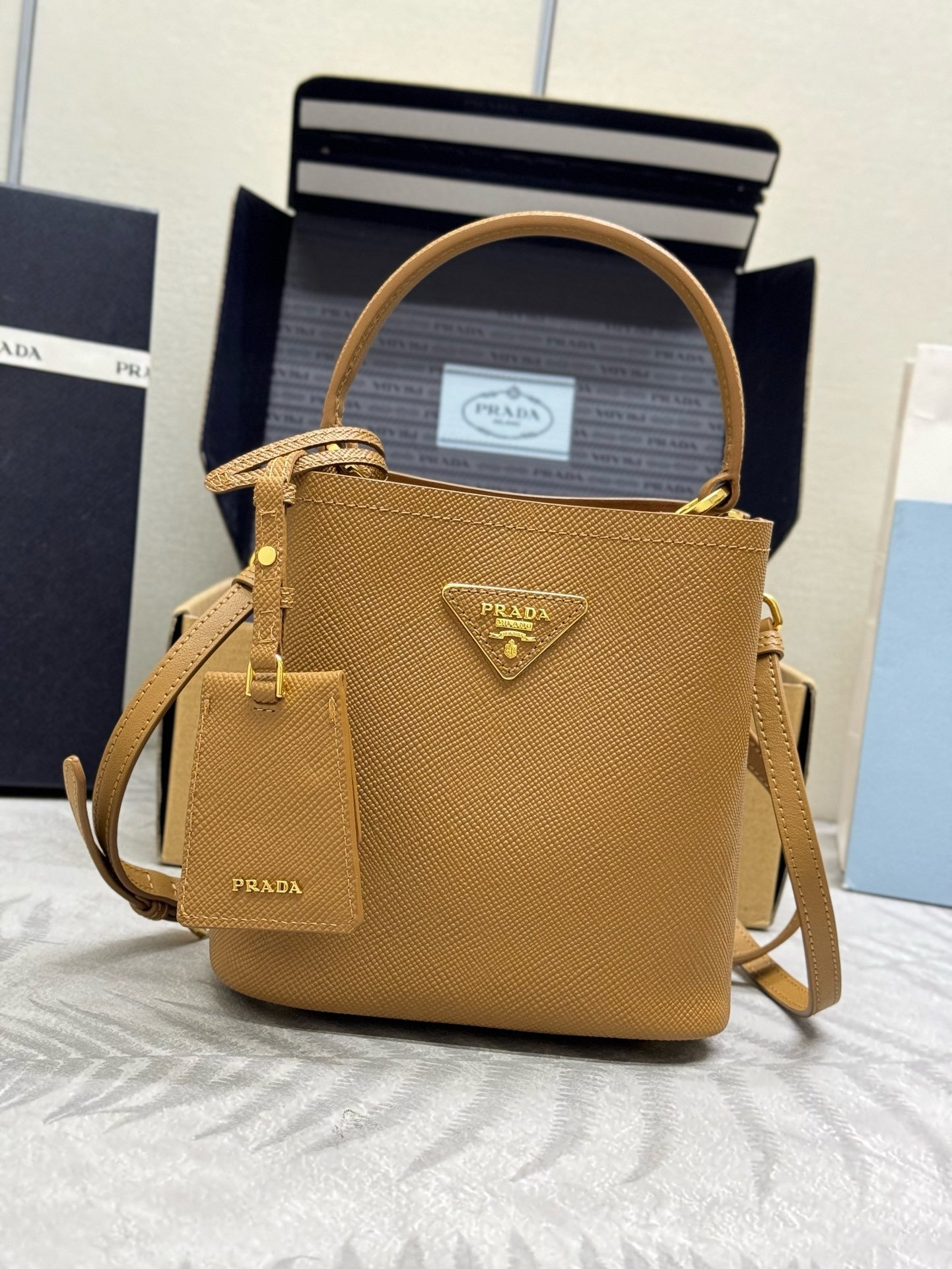 Prada BA217 Saffiano Double Mini Top Handle Bag 001890