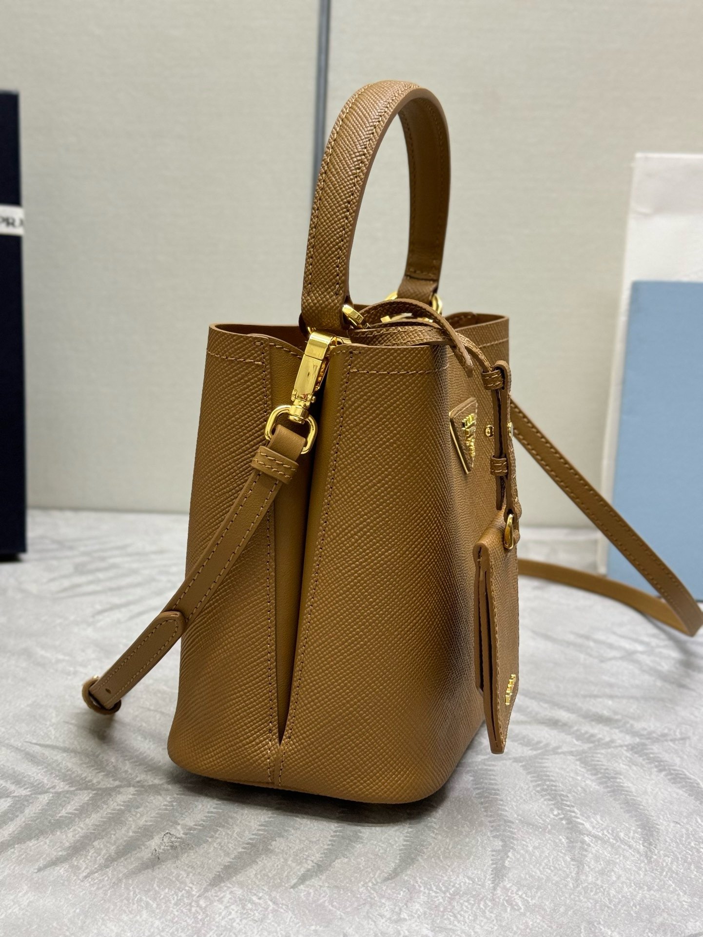 Prada BA217 Saffiano Double Mini Top Handle Bag 001890