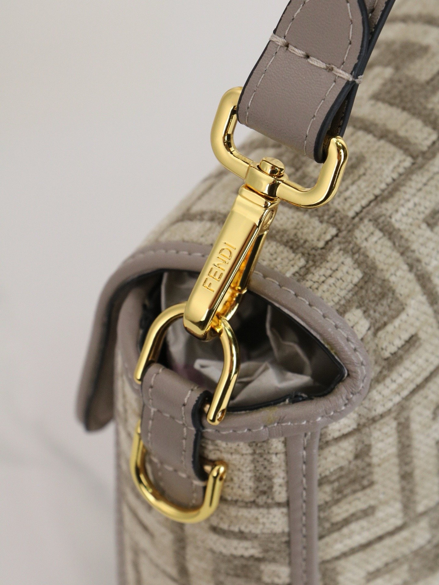 Fendi Vintage Iconic Baguette FF Medium Gold Top Handle Bag 001340