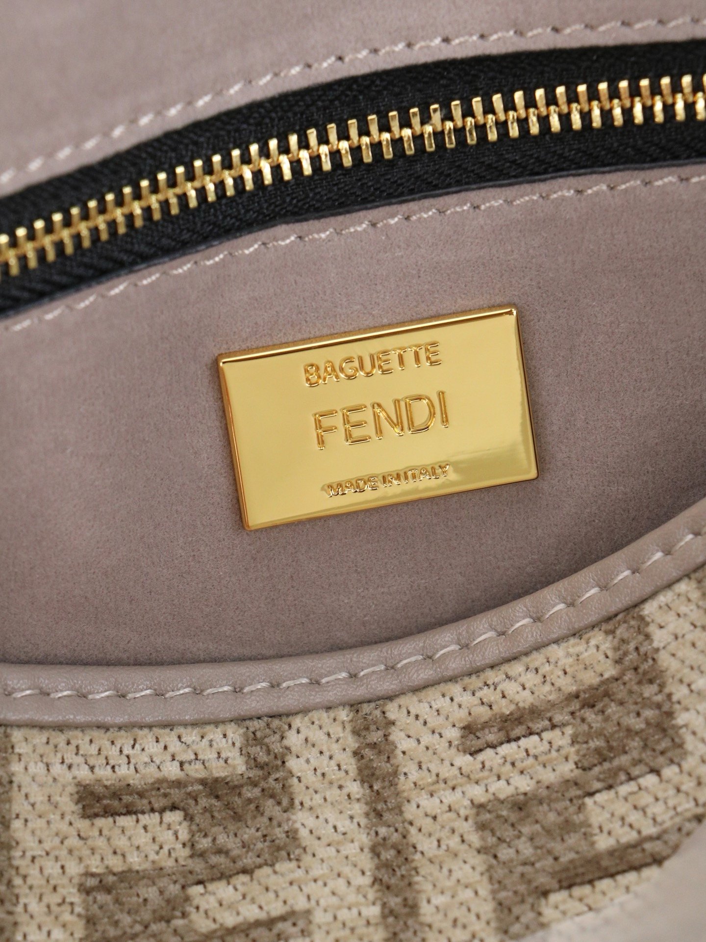 Fendi Vintage Iconic Baguette FF Medium Gold Top Handle Bag 001340