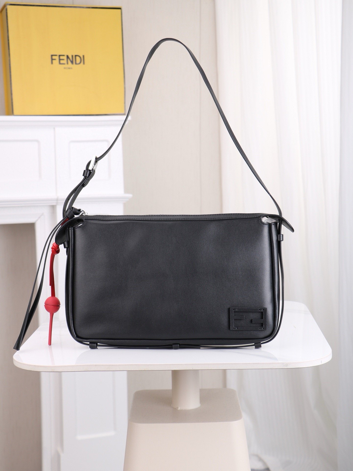 Fendi Simply FF Medium Silver Top Handle Bag 001360