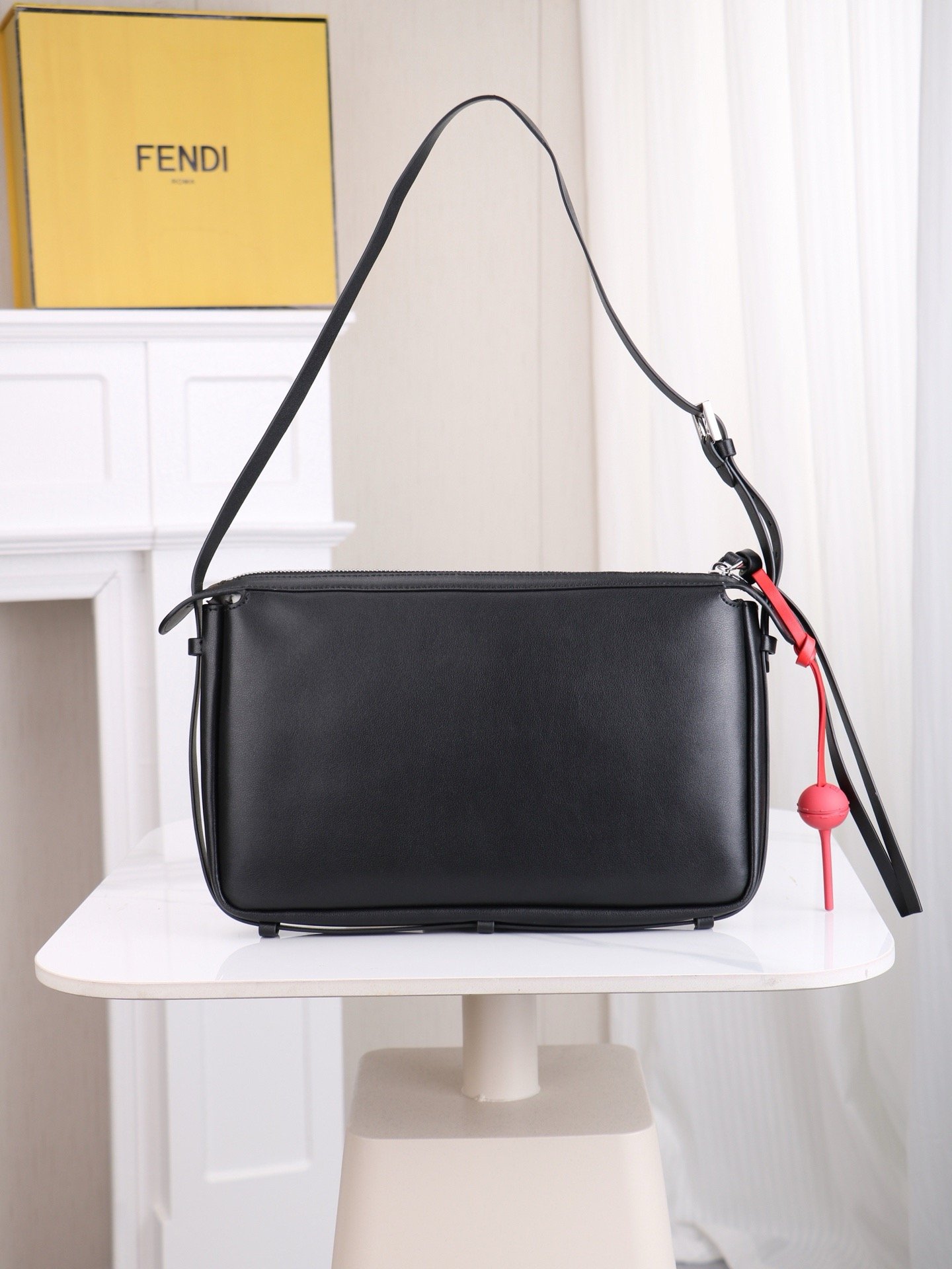 Fendi Simply FF Medium Silver Top Handle Bag 001360