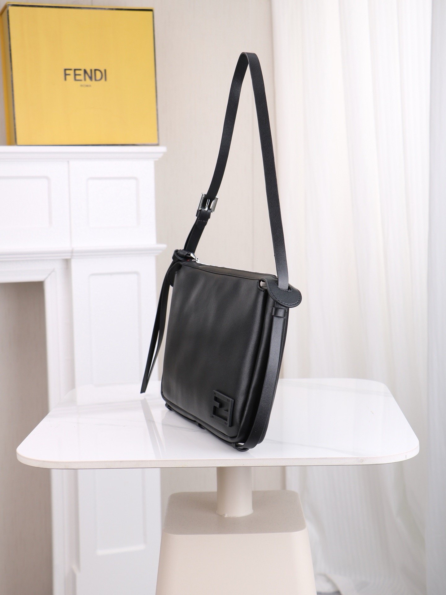 Fendi Simply FF Medium Silver Top Handle Bag 001360