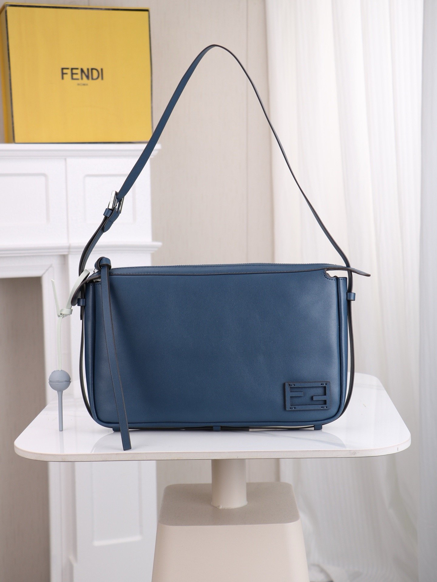 Fendi Simply FF Medium Silver Top Handle Bag 001360