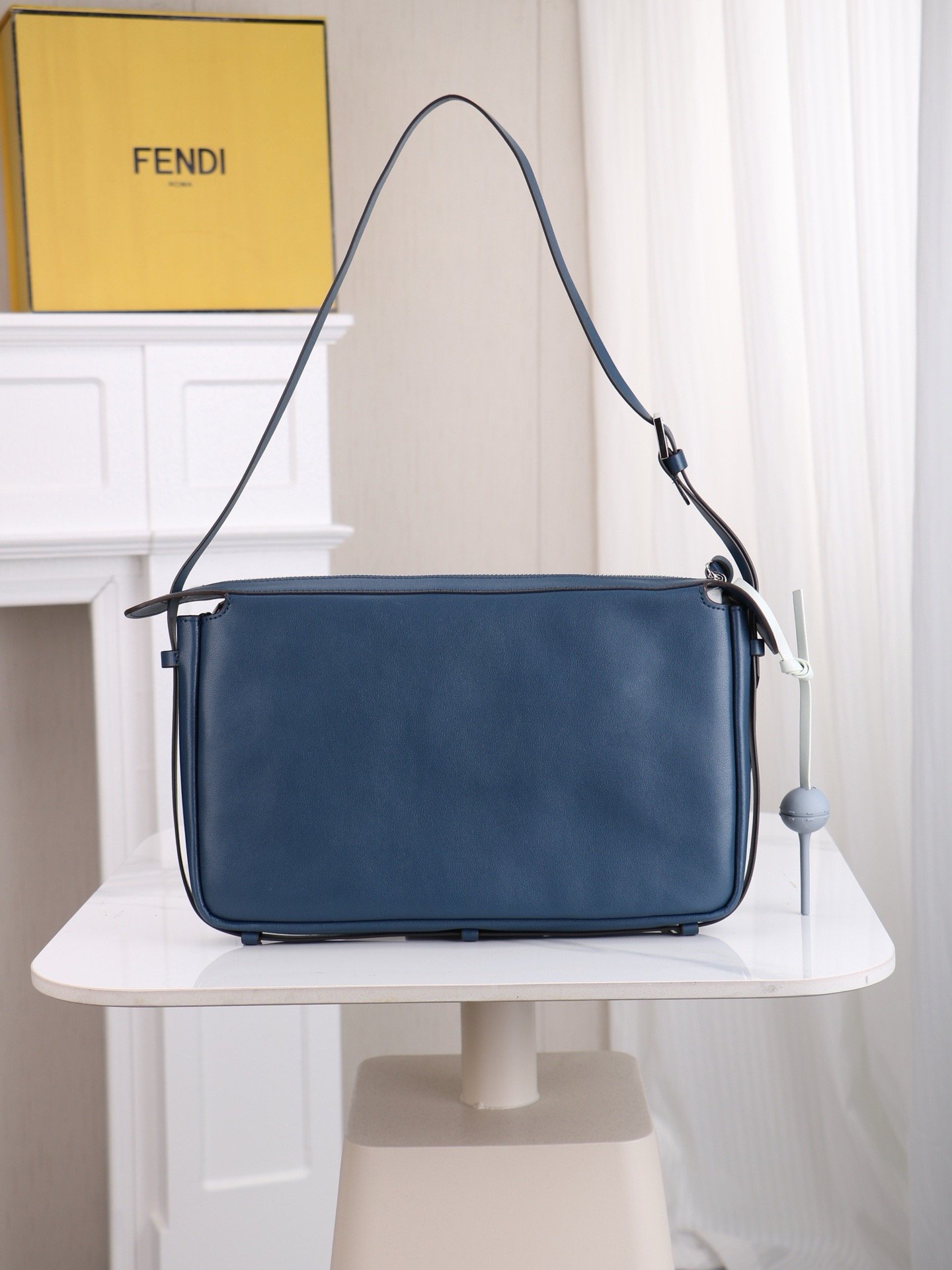 Fendi Simply FF Medium Silver Top Handle Bag 001360