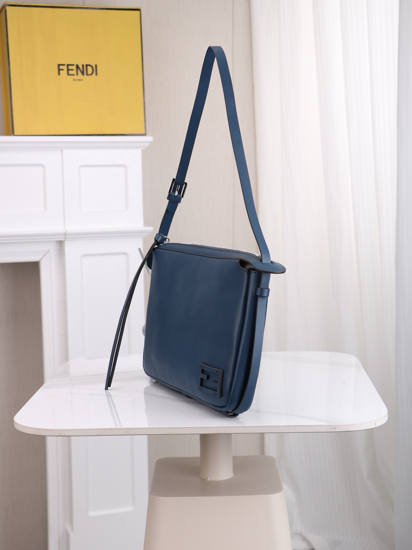 Fendi Simply FF Medium Silver Top Handle Bag 001360