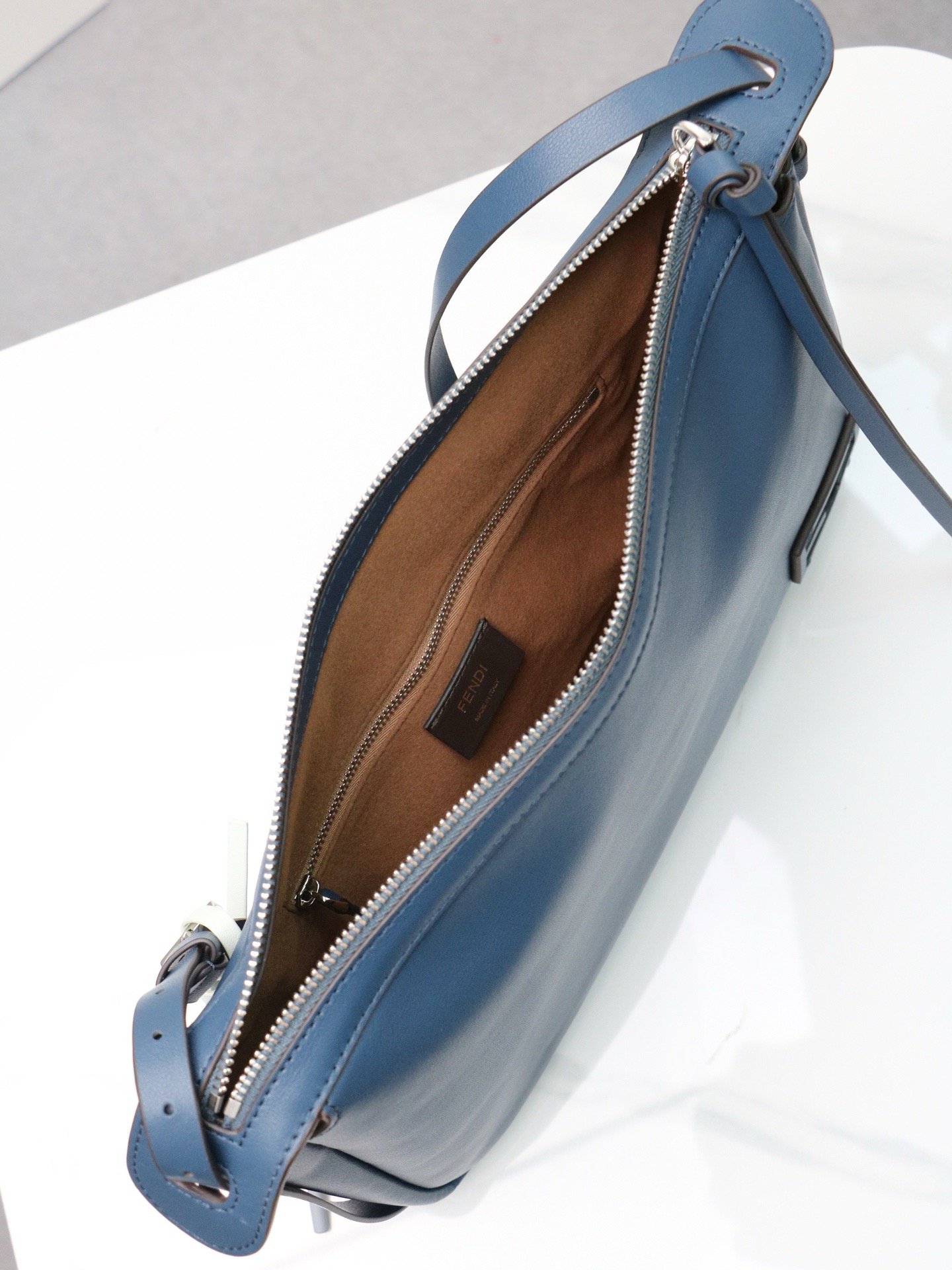 Fendi Simply FF Medium Silver Top Handle Bag 001360