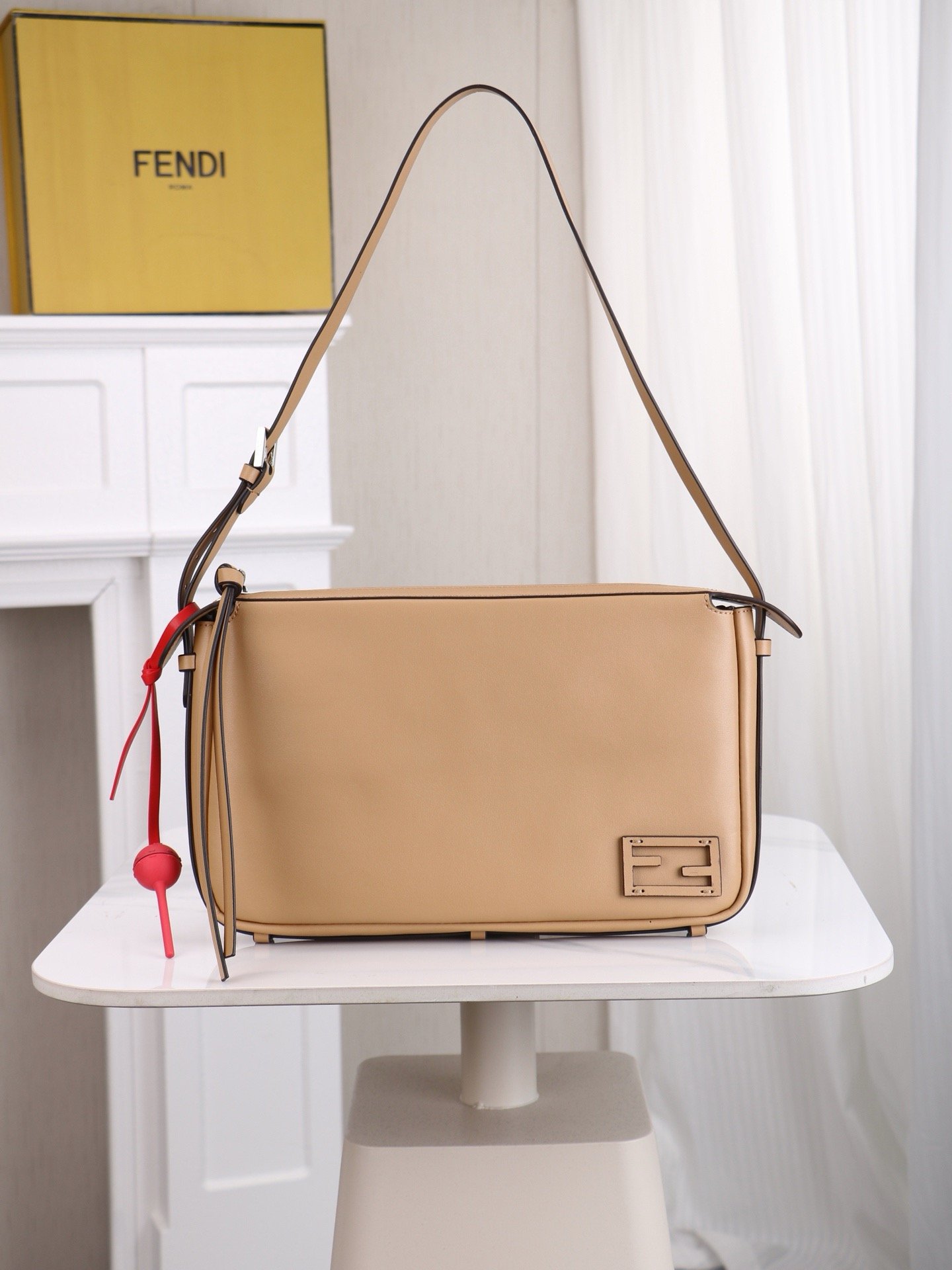 Fendi Simply FF Medium Silver Top Handle Bag 001360