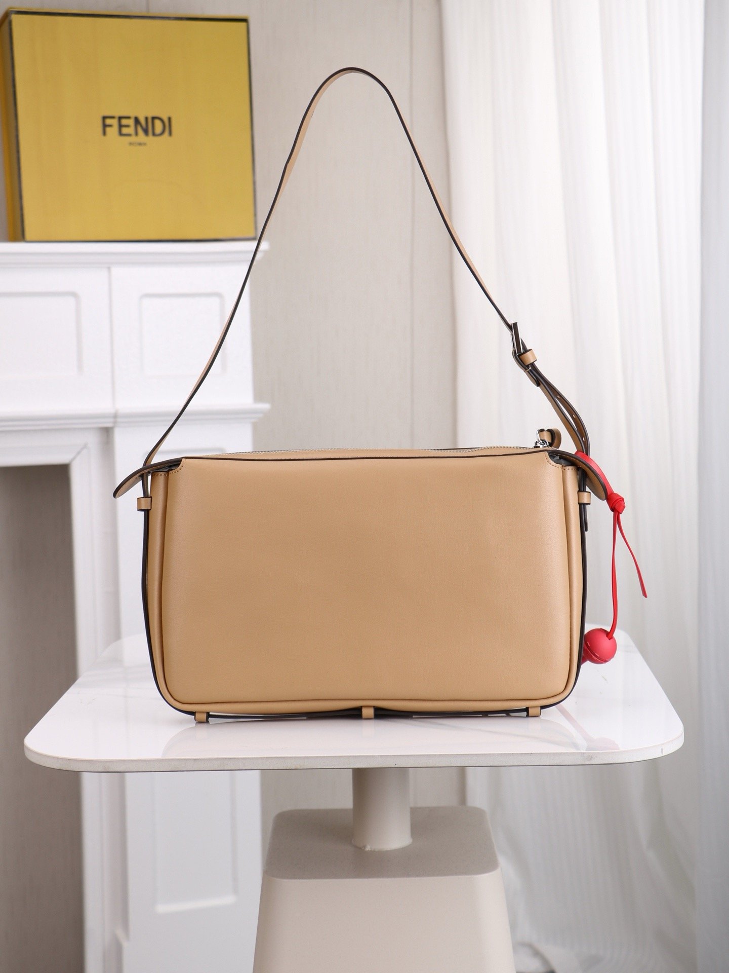 Fendi Simply FF Medium Silver Top Handle Bag 001360