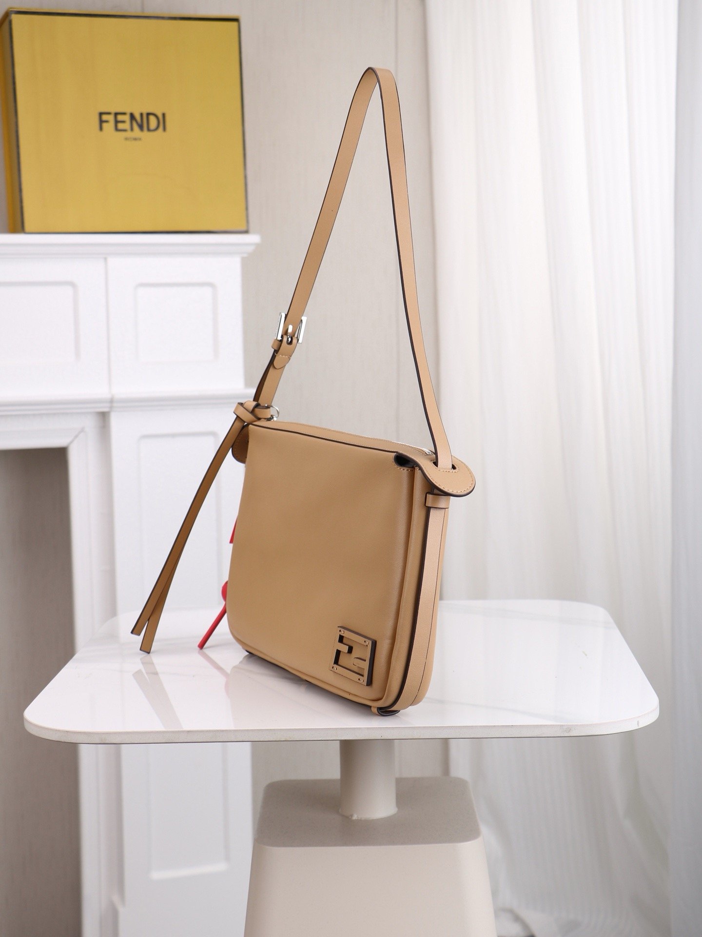 Fendi Simply FF Medium Silver Top Handle Bag 001360